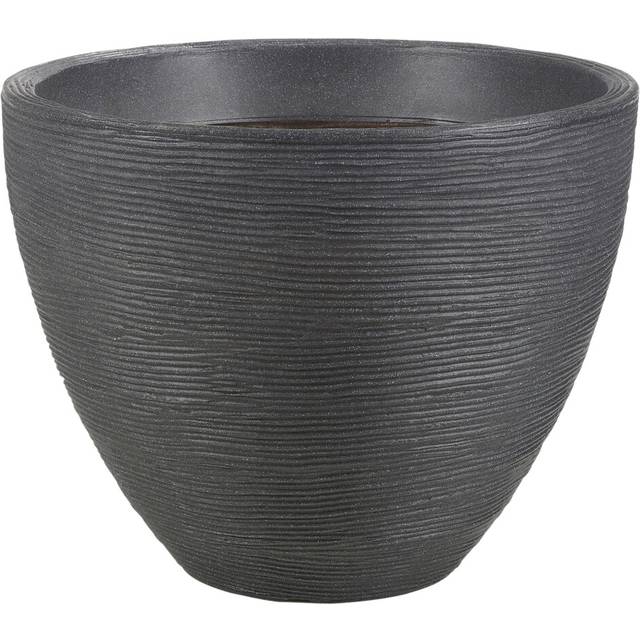 (Charcoal) Large Round Plastic Plant and Flower Pot Planter
