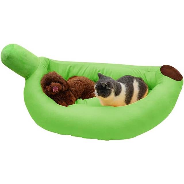 Creative fluffy banana boat cat nest banana pet bed soft and comfortable dog and cat winter house mattress pet supplies puppies and kittens-xs