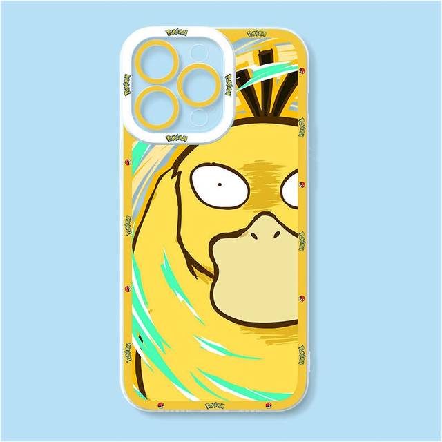 (iPhone 14 Pro) Luxury Pokemon Phone Case For iPhone Soft Silicone Cover Psyduck