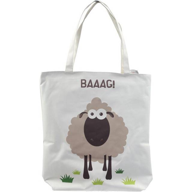 Handy Cotton Zip Up Shopping Bag - Sheep Design
