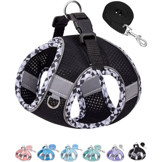 Dog Harness for Small Medium Dogs No Pull, Puppy Harness and Leash Set, Easy Walk Dog Harness for Walking, Running, Training (Black, M)