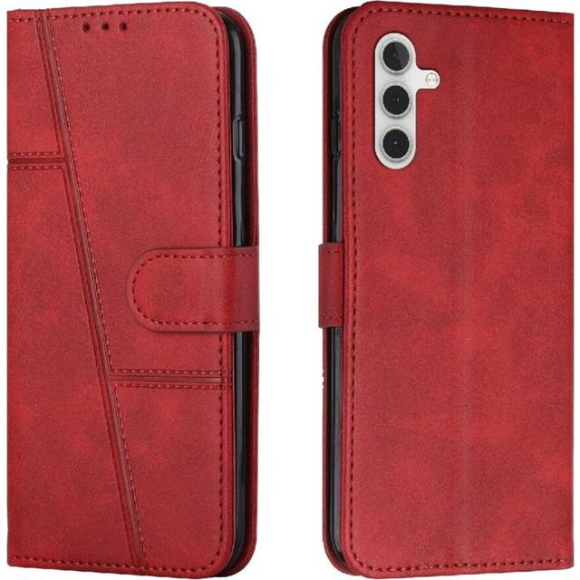 (Red) Flip-type Samsung Galaxy A14 5G Leather Full Protection Shockproof Wallet Case Card Package