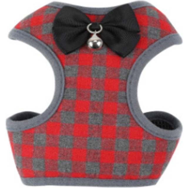 2PC Adjustable Bow Plaid Vest Lead Pull Rope Leash for Cat Dog Pet(S)