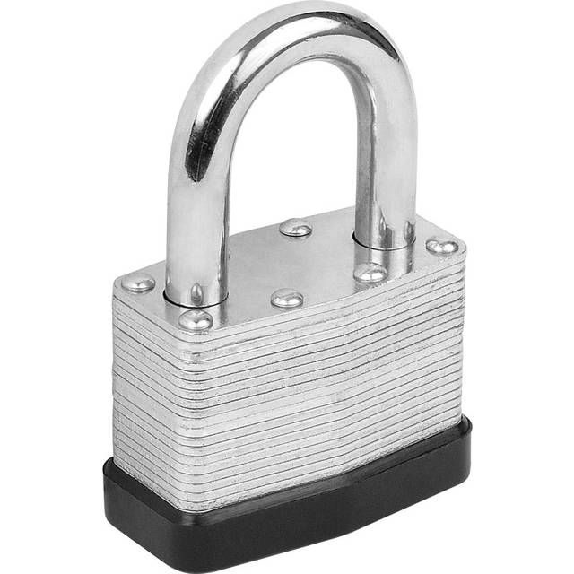 Tri Circle Security Laminated Padlock 65 x 11 x 36mm in Silver Laminated Steel