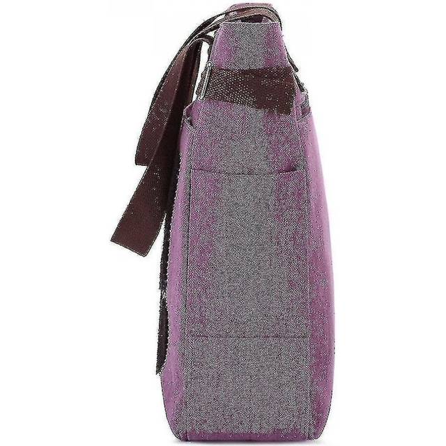 Cute Kittie Print Women Canvas Tote Casual Shoulder Work Bag(purple)