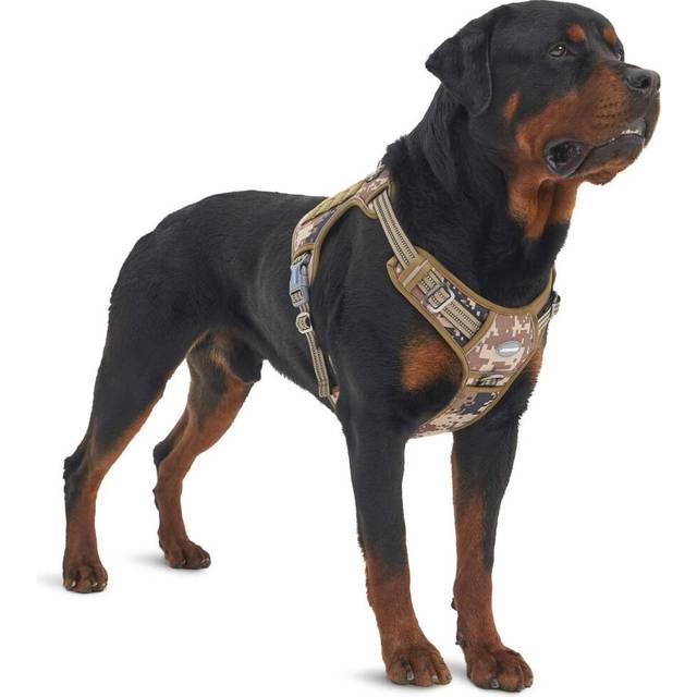 Tactical Pet Harness for Large Dogs No Pull Adjustable, Reflective K9 Working Training Easy Control Vest Military fpr Service Dog Desert Camo L
