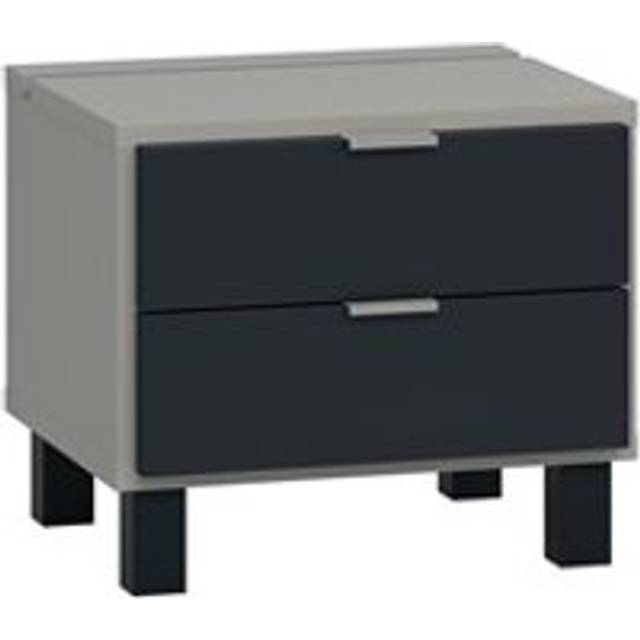 Vox Simple Customisable Bedside Table with Drawers - Grey