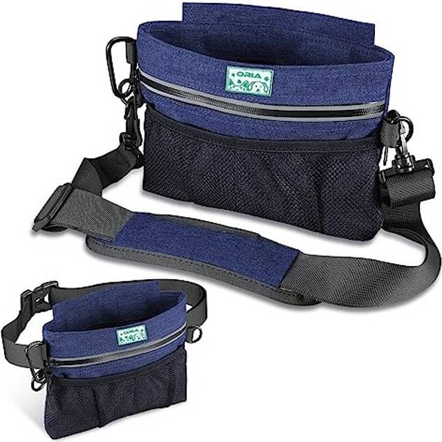 Dog Treat Training Pouch, Magnetic Closure Pet Food Bag, Dog Training Waist Bag with Removable Inner Pocket, Built-in Poop Bag Dispenser, Perfect for