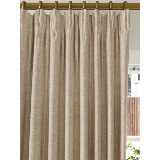 John Lewis Textured Weave Recycled Polyester Pair Blackout/Thermal Lined Pencil Pleat Curtains