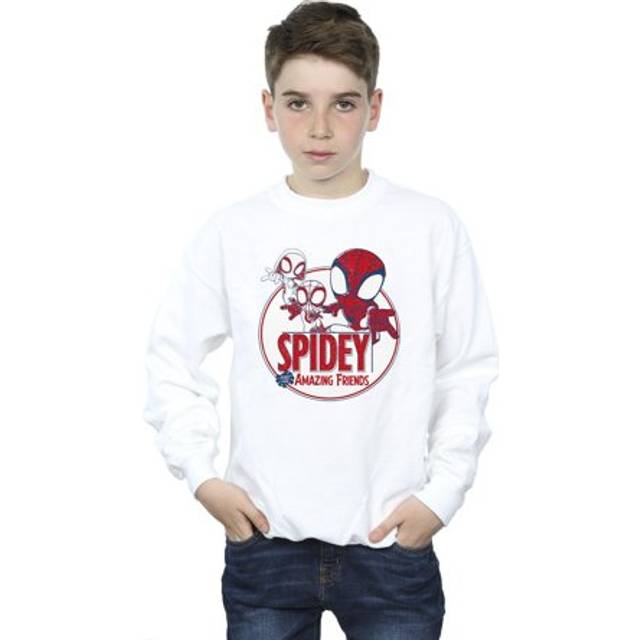 (12-13 Years, White) Marvel Boys Spidey And His Amazing Friends Circle Sweatshirt