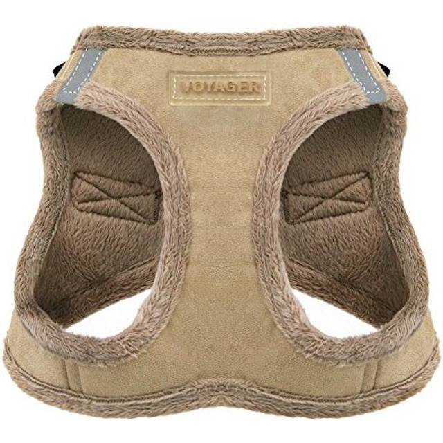 Voyager Step-In Plush Dog Harness â Soft Plush, Step In Vest Harness for Small and Medium Dogs by Best Pet Supplies - Harness (Latte Suede), S