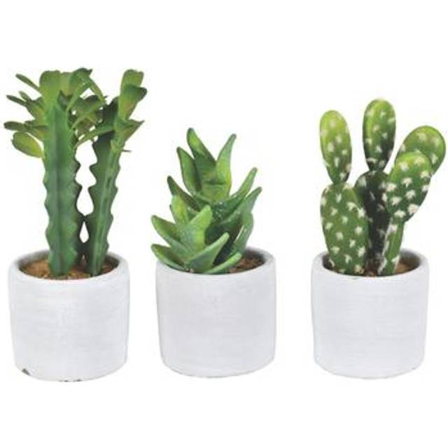 "Vickerman 7"""""""" Green Potted Cactus Set of 3 Asst - FH192701"