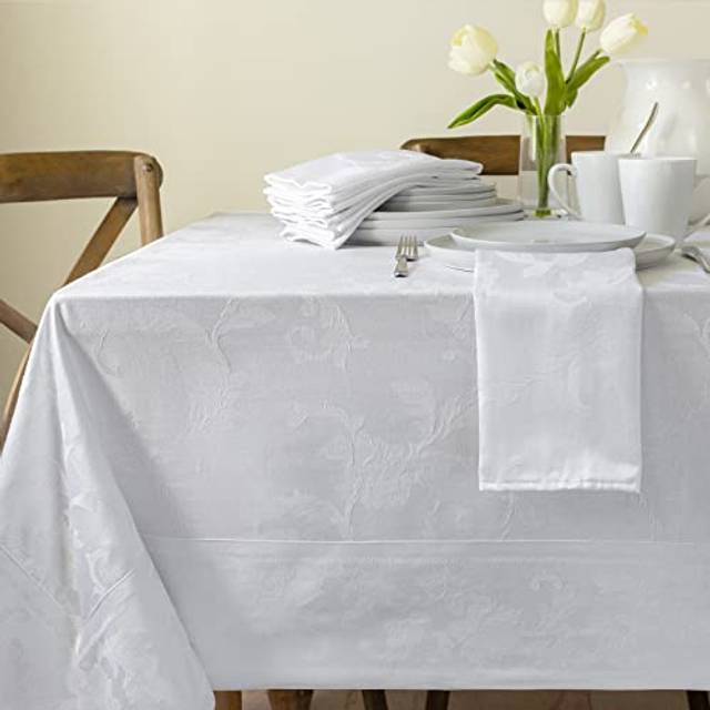 Benson Mills Harmony Scroll Woven Damask Fabric Tablecloth  Everyday  Parties  Special Occasions  Weddings and Holiday Table Clo