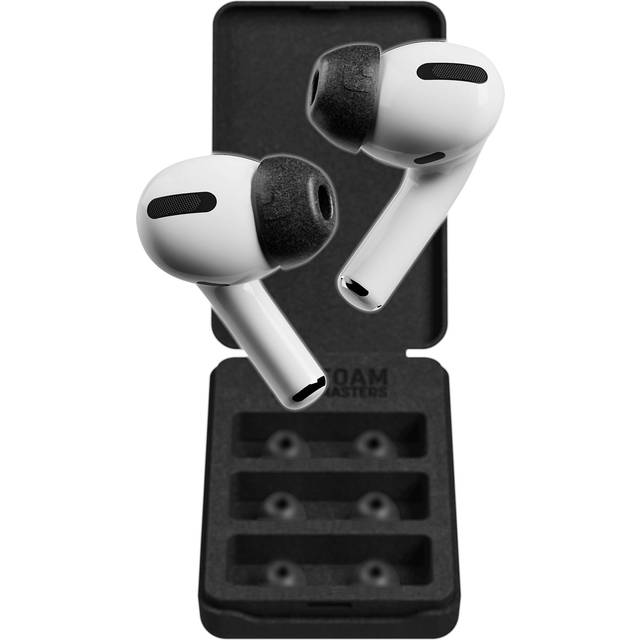 Foam Masters öronspetsar i minnesskum för AirPods Pro 1:a och 2:a generationen | 3 par | nyaste versionen 4.0 – Black Magic | Bekväm | säker | bättre brusreducering | ersättningsknoppar (medium,