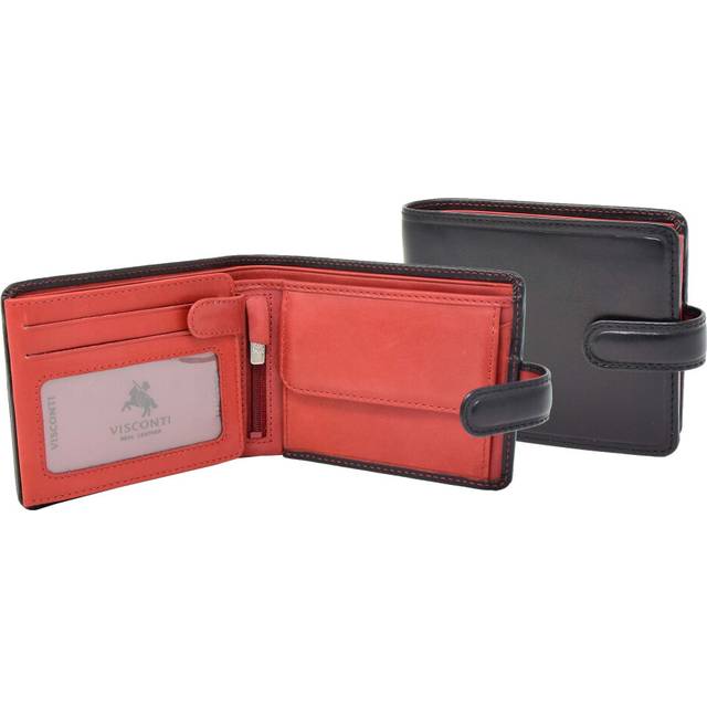 Mens high quality italian leather wallet credit cards id banknotes coins holder