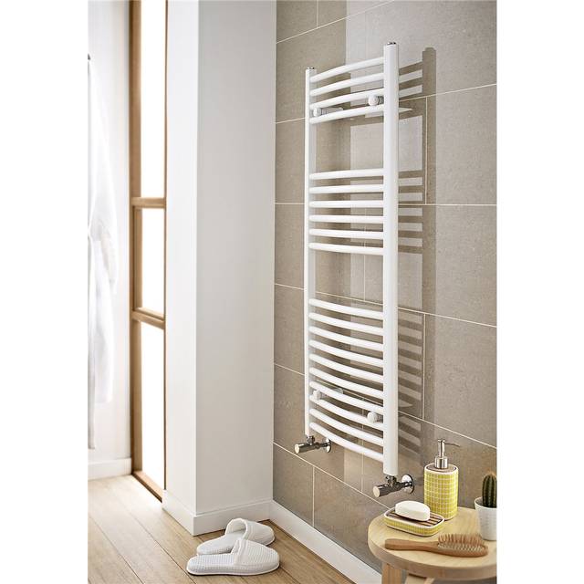 Designer Towel Rail Water-Fed Heated Towel Rails - Chrome (120cm H x 50cm W x 5.5cm D)