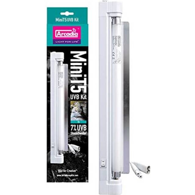 Reptile - ShadeDweller MiniT5 UVB Kit - 7% UVB, 8 Watt - Easy To Use & Install - Built In Reflector - Includes Fitting Kit & Link Cable - Suitable For
