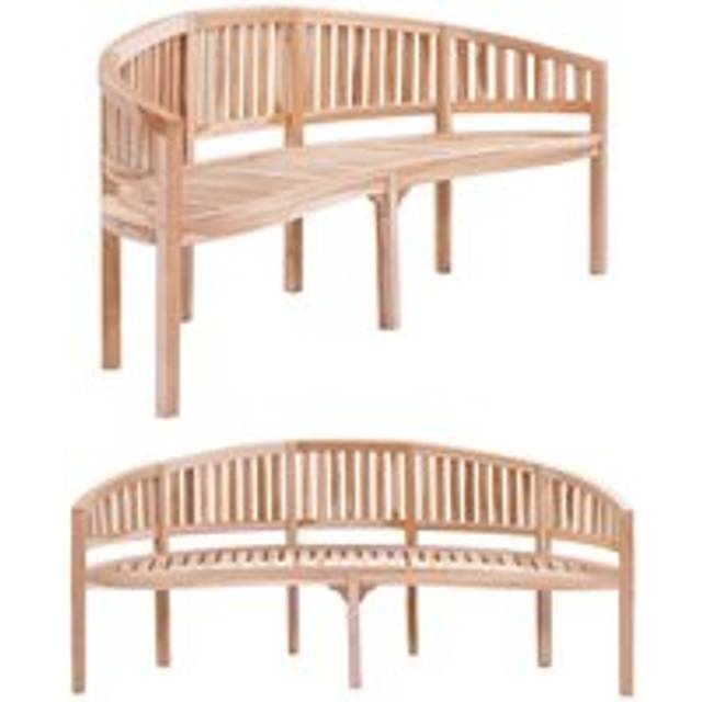 Banana Bench 200 cm Solid Teak Wood - Brown - One Size