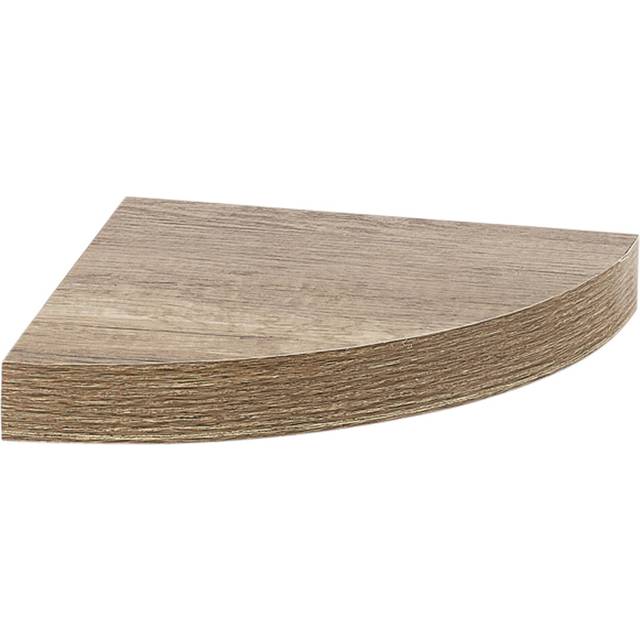 (Anthracite Oak) 3 x Floating Wooden Wall Mount Corner Shelf MDF