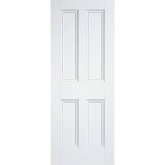 LPD Nostalgia 4P - Solid Primed Internal Door (Size: 1981 x 686mm, Thickness: 35mm) White  - LP Nostalgia Doors