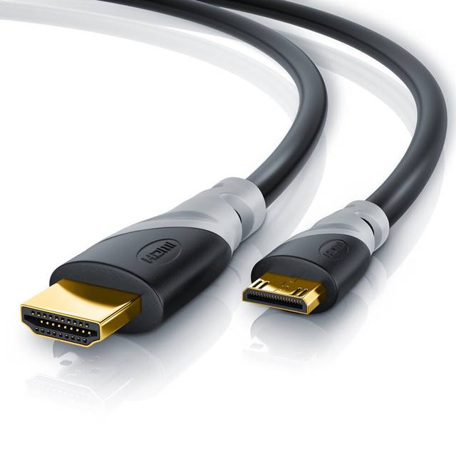 CSL - 10m Ultra HD 4K Mini HDMI to HDMI plug cable - gold plated High Speed Mini HDMI cable 1.4a Real 3D and Ethernet capable - suitable for Full HD