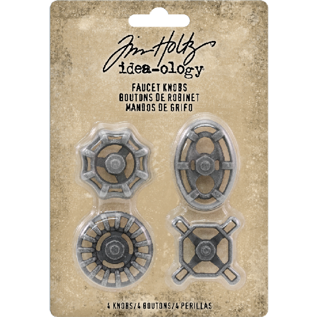 Tim holtz idea-ology metal faucet knobs 4pcs th93677
