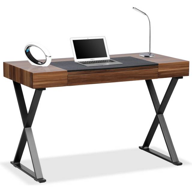 Centurion Supports ADONIS Gloss Walnut and Matte Black Legs Ergonomic Home Office Luxury Computer Desk