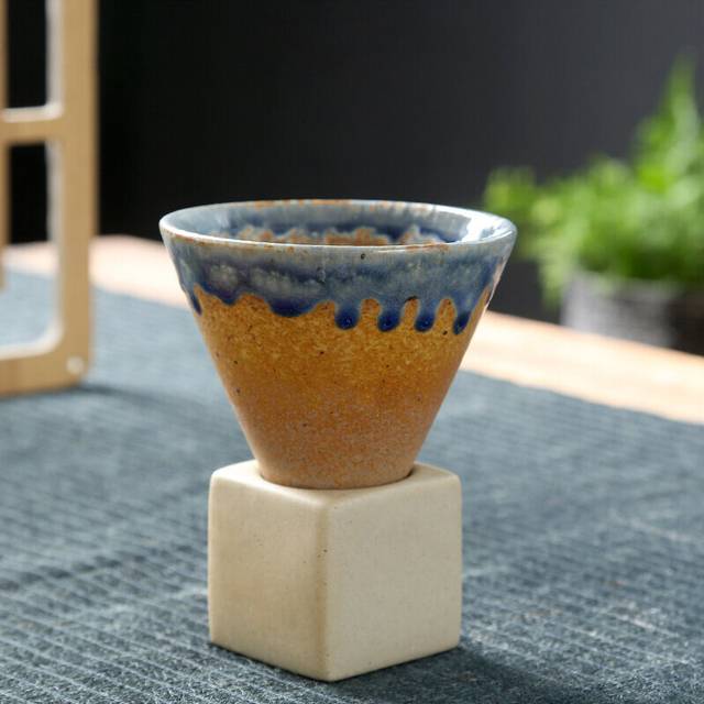 (D 200ml) 1pcs 200ml/150ml Creative Retro Ceramic Coffee Mug Rough Pottery Tea Cup Japanese Latte Porcelain Cup Pottery Coffee Mugs