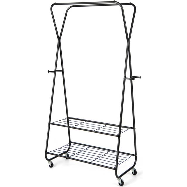 Rolling Garment Rack on Wheels Metal Clothing Rack Clothes Organizer