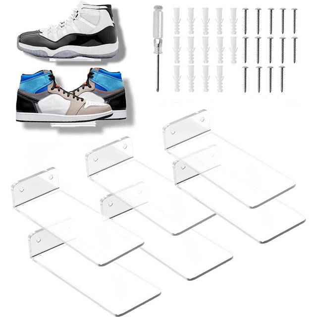 6 Pack Floating Shoe Display,Shelves Wall Mount Levitating Shoe Display Stand for Sneaker or Shoes Box