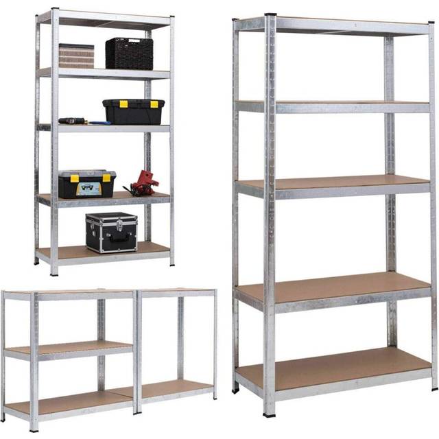 (H180 x W90 x D40 cm, Black) 5 Tier Heavy Duty Boltless Metal Shelving Unit Industrial Shelves Storage,875 Kgs Capacity for Garage Warehouse
