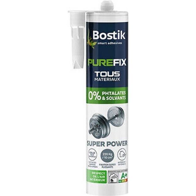 Powerful Solvent-free Adhesive Glue For All Materials White 460g Purefix Bostik