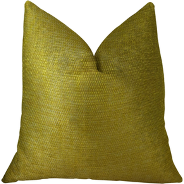 Plutus PBRAZ245-2424-DP Deep Lemon Grass Metallic Citrine & Gold Handmade Luxury Pillow, 24 x 24 in.