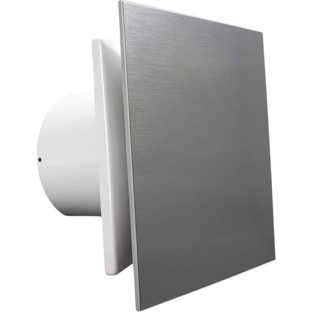 NAZAIR Pull-Cord Bathroom Extractor Fan With Brushed Metal Cover - Grey