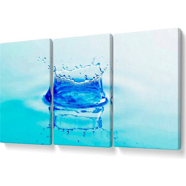 Aqua Splash Canvas 3 Panel Set (142.2cm H x 304.8cm W)
