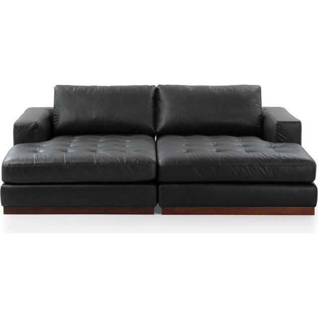 Newport 82" Double Chaise Lounge Sofa Sectional, Ebony