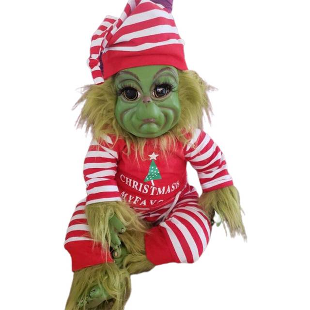 (pajamas) Grinch Dolls Cute Christmas Stuffed Plush Toy Xmas Gifts for Kids Home Decor