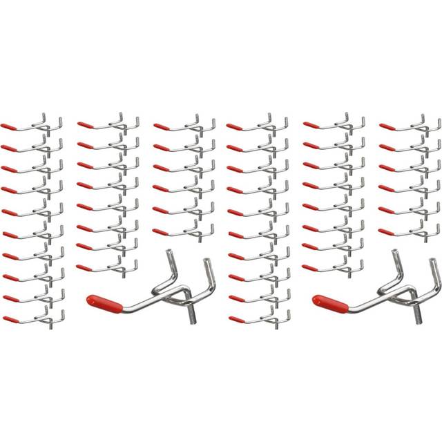 50X Single Pegboard Hooks 50mm Board Slat Wall Retail Display Shop Peg Fits 25mm