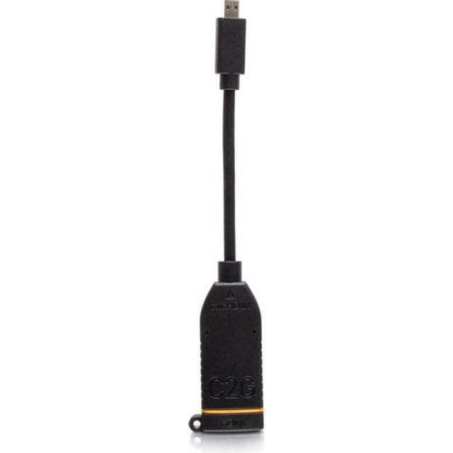 C2G Micro HDMI to HDMI Dongle Adapter Converter for AV Adapter Ring - HDMI-kabel - 19 pin micro HDMI Type D hane lött till HDMI hona lött - svart - stöd för 4K, 4K30Hz stöd, stöd för 1080p