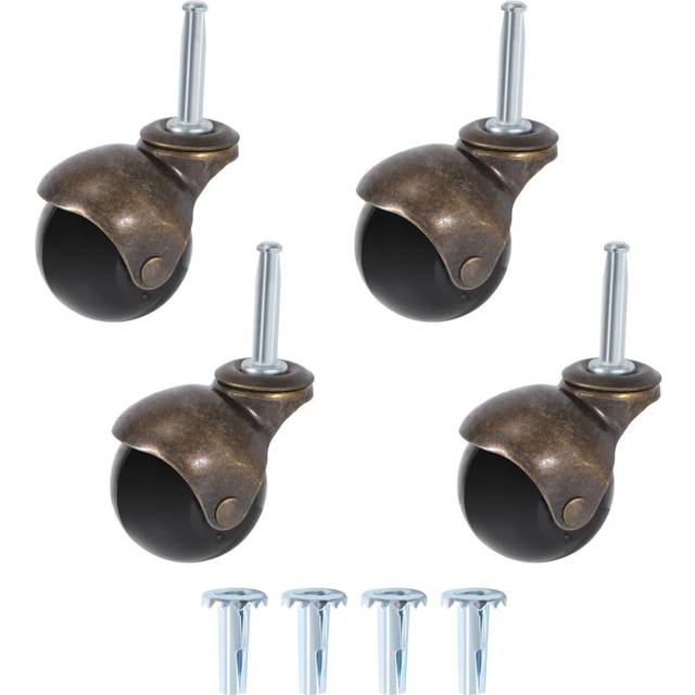 4 Pack 2 Inch Ball Caster Stem Caster Wheel with Sockets,Vintage Antique Swivel Caster for Furniture,Sofa,Chair,Cabinet