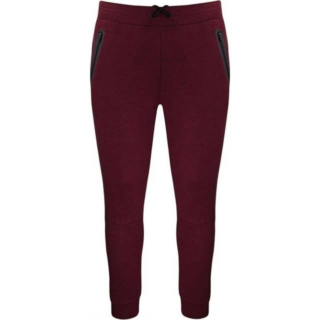 New Balance Logo Burgundy Mens Fortitech Fleece Stretch Track Pants MP11143 GTH Cotton - Size X-Large