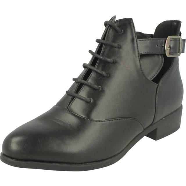 (UK 5, Black) Ladies Spot On Cut Out Ankle Boots