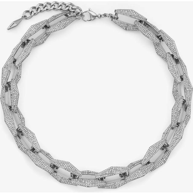 Jimmy Choo Embellished Diamond Chain Necklace - Silver - One size