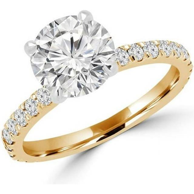 1 CTW Round Cut Diamond Multi Stone Engagement Ring in 14K Yellow Gold - Size 8