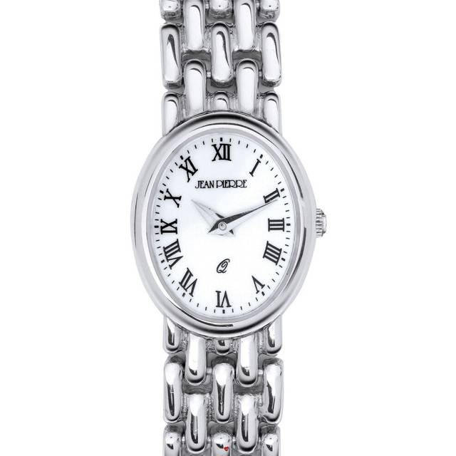 Ladies Oval Presentation Sterling Silver Watch on Matching Solid Link Bracelet