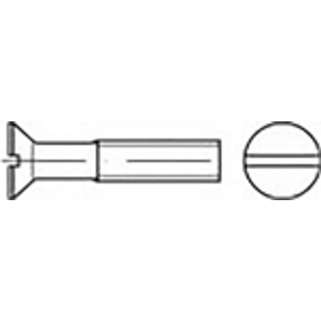 TOOLCRAFT TO-6862335 Försänkta skruvar M6 16 mm Spår DIN 963 Stål förzinkad 1000 st