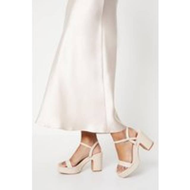 Oasis Womens Maddie Platform High Block Heeled Sandals - Nude - Size UK 3