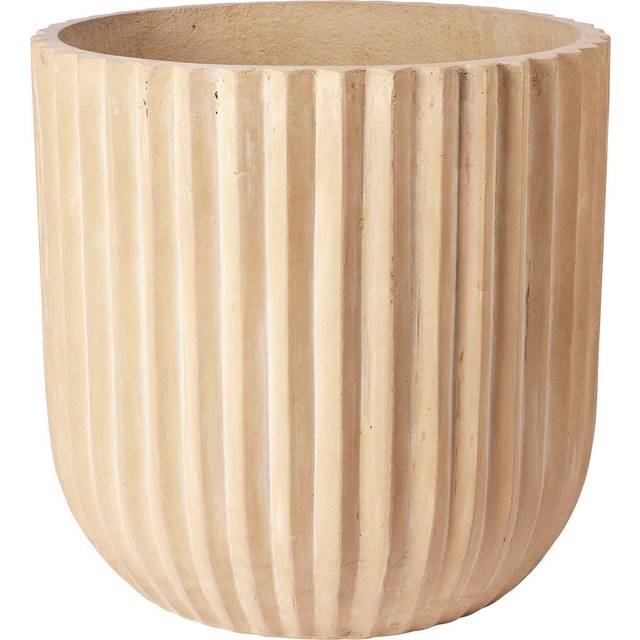 Broste Copenhagen Fiber flower pot Ø50 cm Antique beige