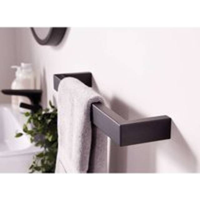 Towelrads Elcot Single Towel Bar Close Ended , 17W - Matt Black, Black