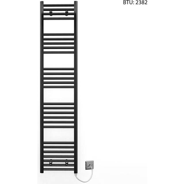 (450 x 1600mm) Black Electric Bathroom Towel Rail Radiator